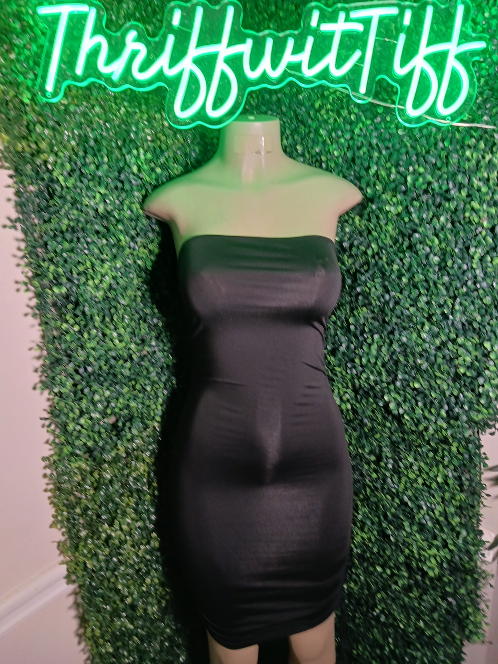 Strapless Black Bodycon Dress - Women